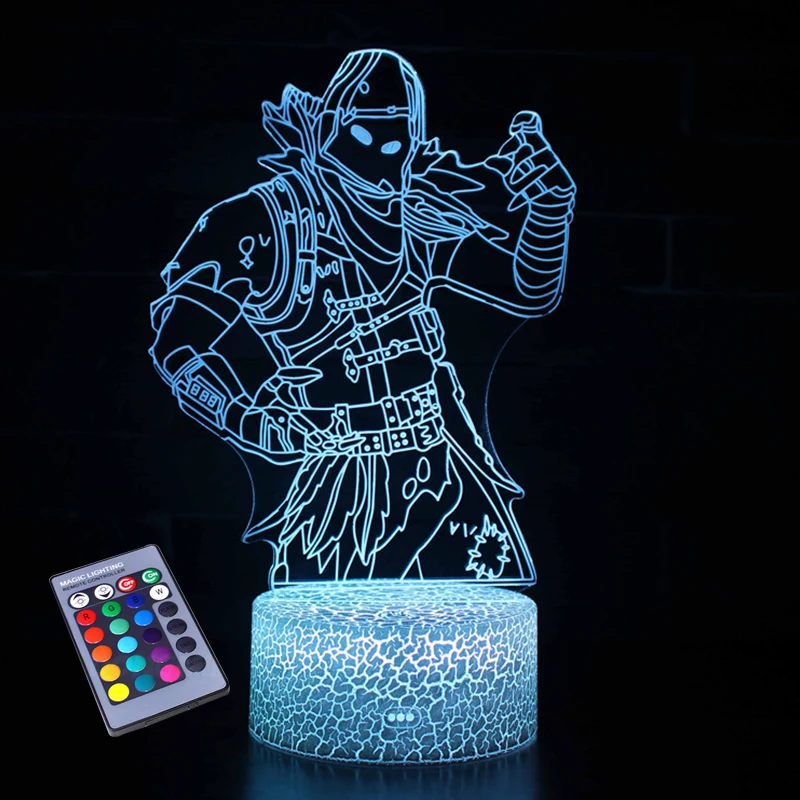 

3D Lamp 16 color Remote Led Night Light Gun Game Omega Llama Battle Crack Base Table Lamp Baby Kids Birthday Christmas Gifts Toy