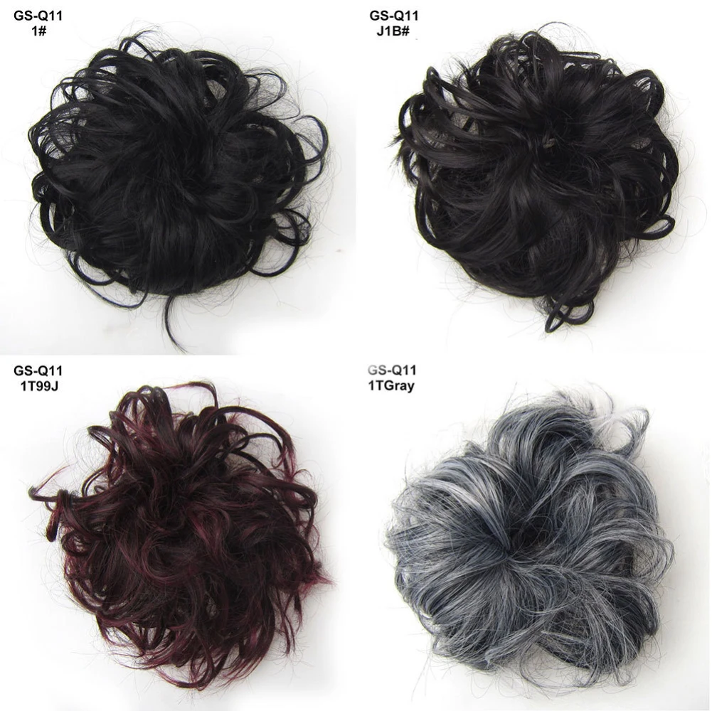 Искусственные волосы в пучок кудрявые шиньоны для женщин эластичные резинки