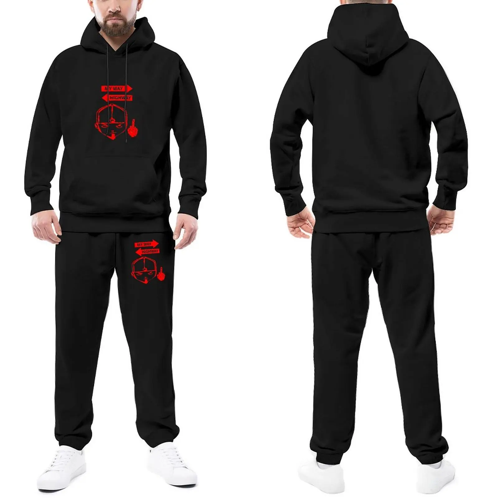 

Limp Bizkit Tracksuit Set Red My Way Style Sweatsuits Man Sweatpants and Hoodie Set Summer