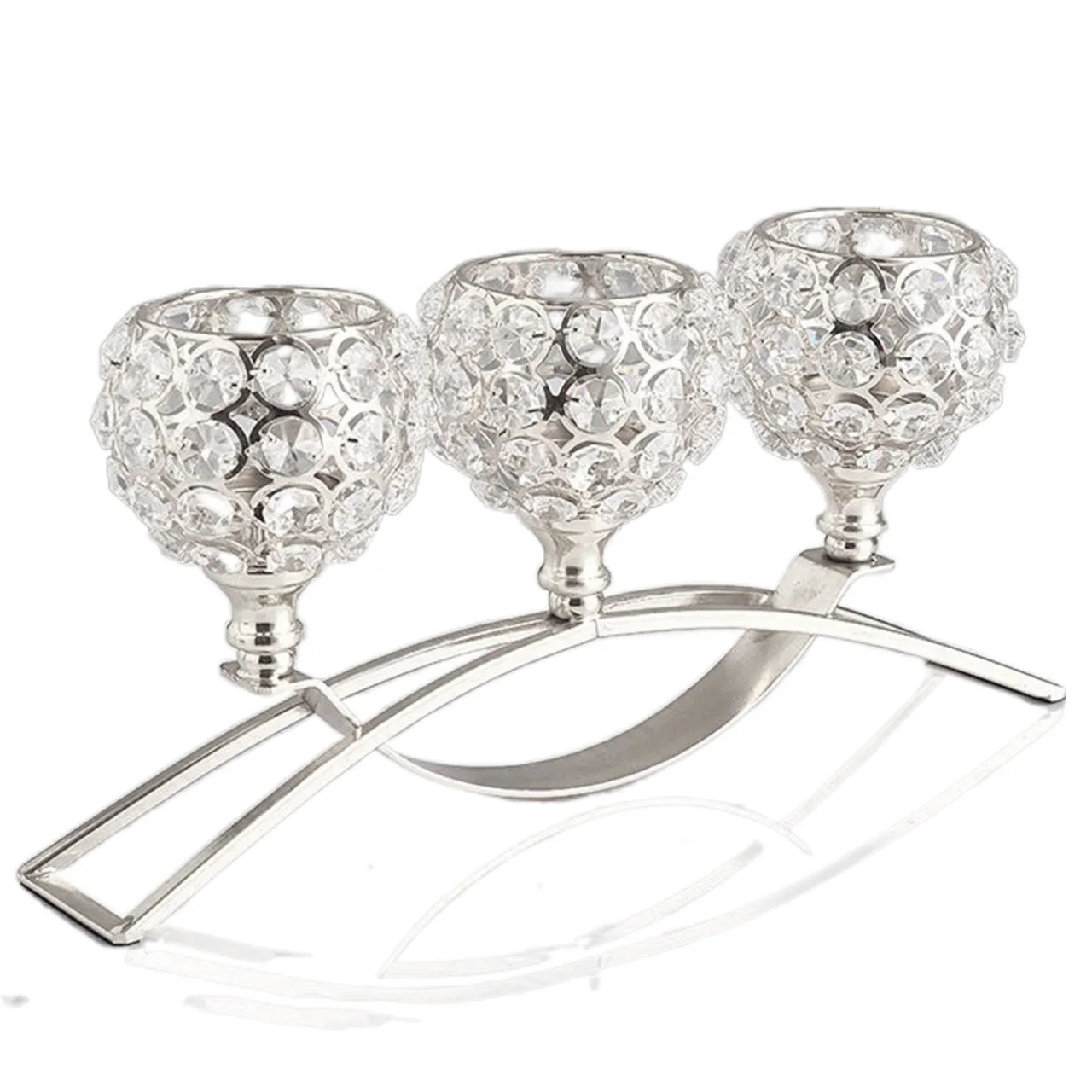 

clown 3 Arms Candelabras Crystal Arch Bridge Goblet Candle Holders Bowl Tealight Candlesticks Romantic Ornament for Home