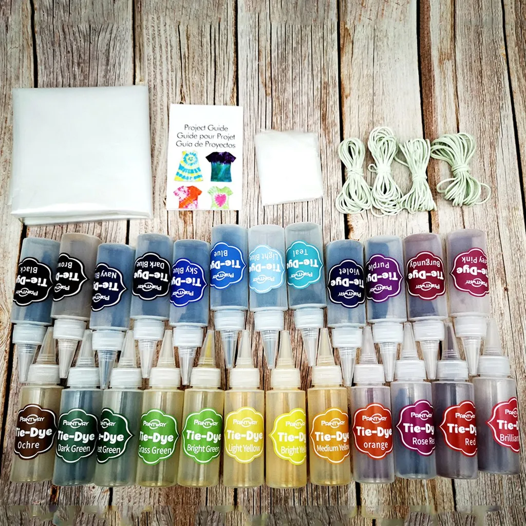 Горячая распродажа 24 цвета набор для окрашивания галстука в один шаг