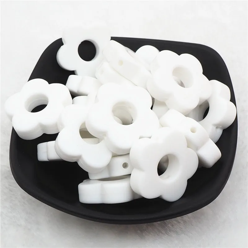 white Chengkai 10 шт. BPA бесплатно силиконовые бабочки Прорезыватель для зубов DIY Детский душ Прорезыватель для зубов Монтессори Сенсорная игрушка животное шарик аксессуары - Цвет: white