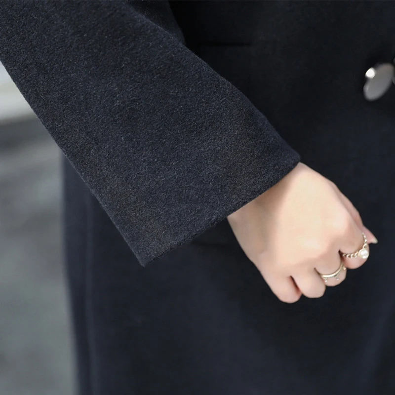 2019 Autumn Winter Oversize Woolen Coat Women Hooded Outerwear Female Black red Jacket Long Coats Plus size 4XL-8XL G752 | Женская