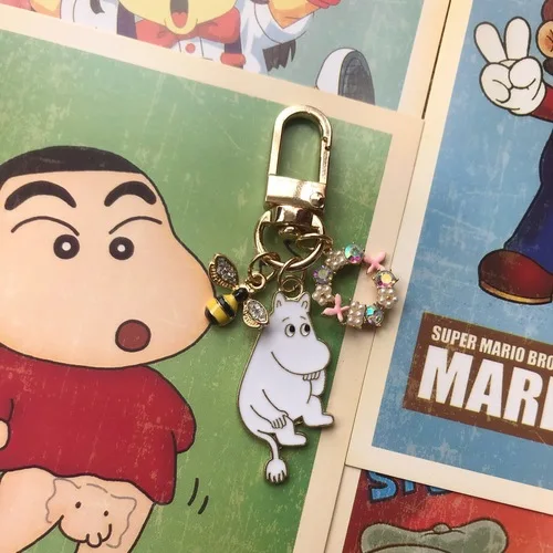 Moomin брелок Mumin Muumi милый мультфильм Airpods силиконовый защитный набор Apple Беспроводная bluetooth-гарнитура Tide брелок - Цвет: Черный