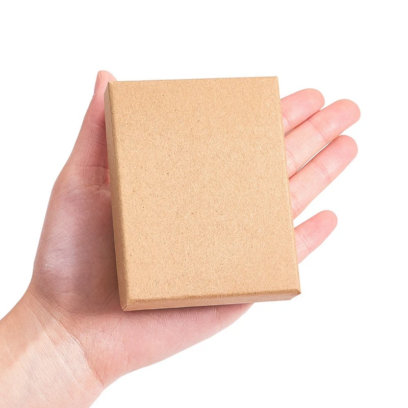 

24 Pcs Paper Handmade Jewelry Box Brown Paper Earrings/Accessories Box Kraft Paper DIY Gift Packing Box