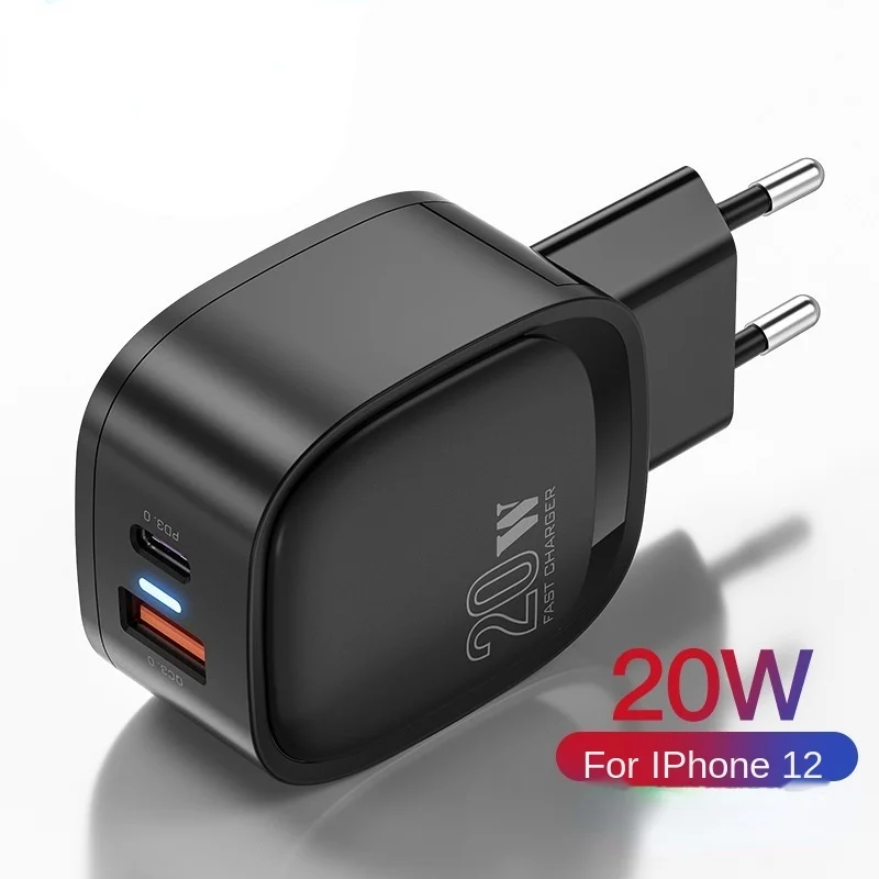 

Зарядное устройство с USB-портами и поддержкой быстрой зарядки, 20 Вт