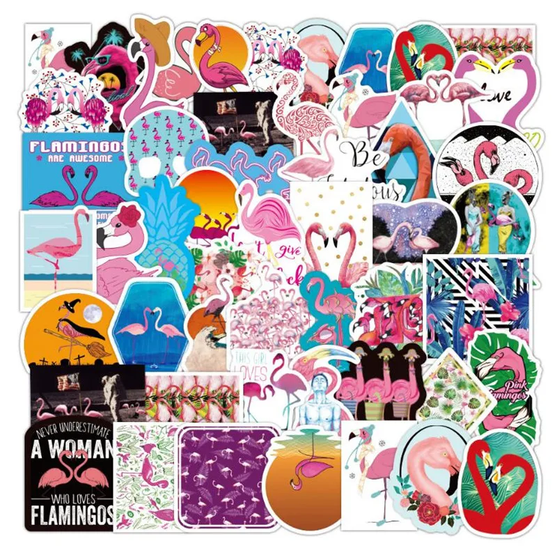 

10/30/50PCS Cartoon Cute Flamingo Suitcase Graffiti Laptop Skateboard Guitar Waterproof Sticker Toy Decoration Wholesale