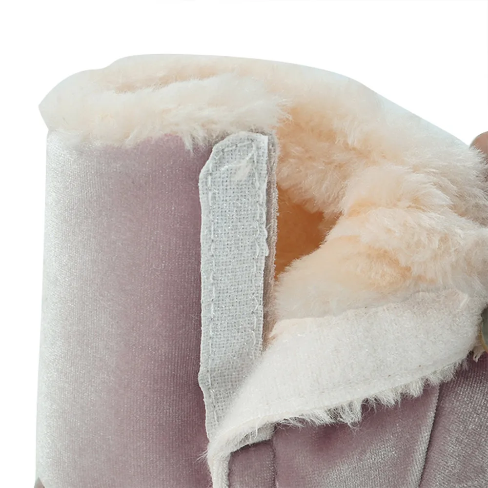 Новые зимние толстые ботинки для маленьких девочек теплые сапоги высокого