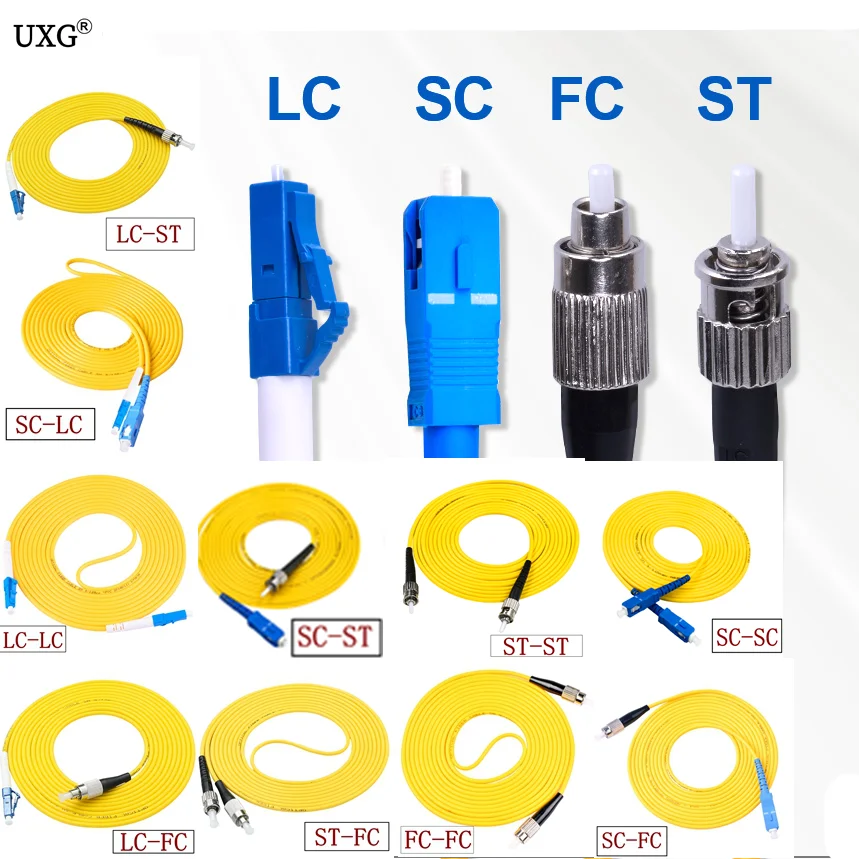 

fiber optic patch cords SC-SC-LC-LC-FC-FC-ST-ST Simplex Single-mode 2.0 3.0mm optical fibre jumper ftth patch lead IL<0.3dB