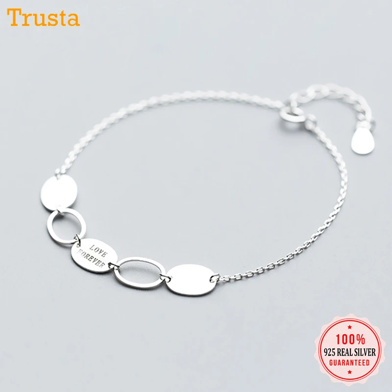 Trusta 925 пробы серебряный браслет ювелирные изделия любовь навсегда браслет S925 хорошее ювелирное изделие подарок на день рождения для девушек DS1421