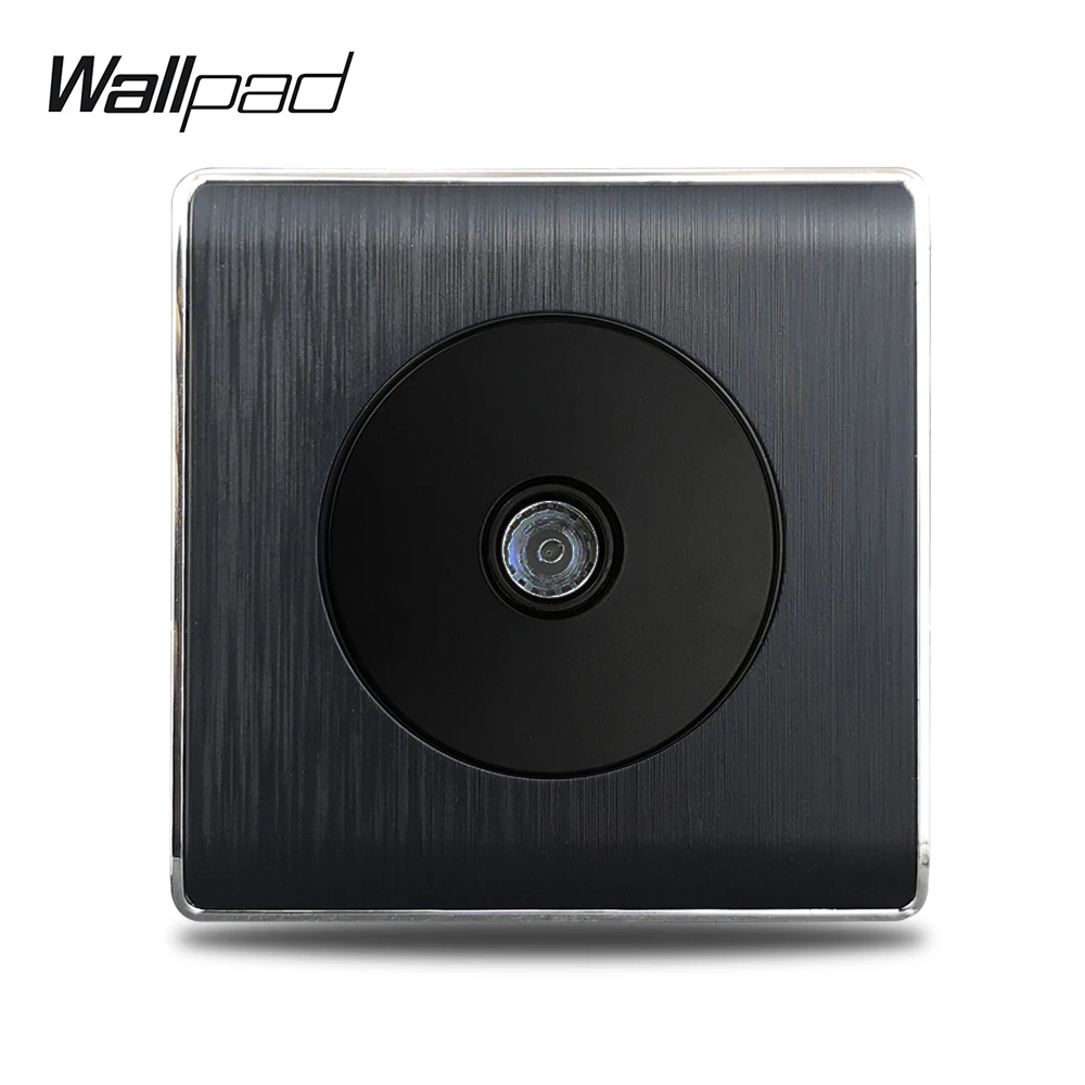 

TV Jack Wallpad Satin Black Plastic Panel Television Wall Outlet Socket