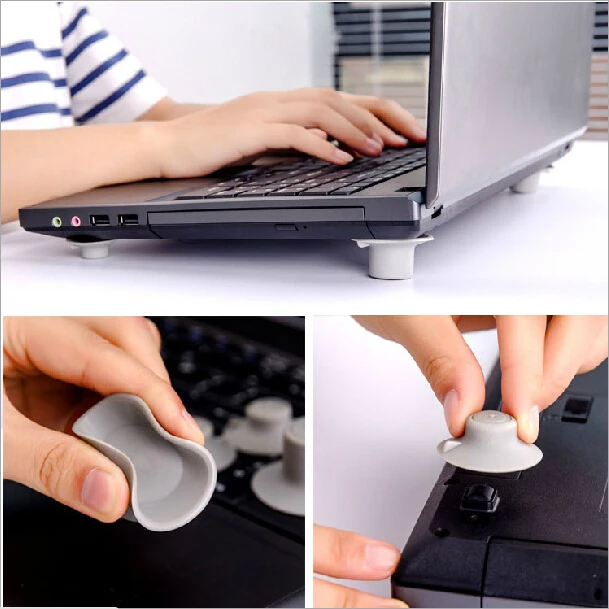 

New 2Pcs Big + 2Pcs Small Laptop Notebook Cooler Stand Skidproof Pads