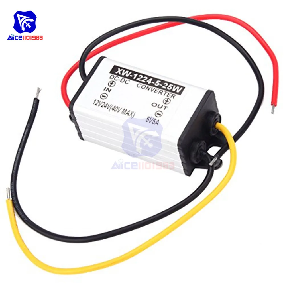 Понижающий преобразователь напряжения для автомобиля diymore DC-DC 12 В 24 30 40 в до 5 А 25
