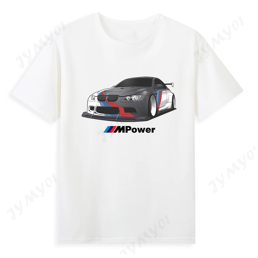 

Best Selling BMW T Shirt Car Luxury Brand Men's Clothing Pure Cotton White Top Unisex Best Quality Racing Graphic T Shirt