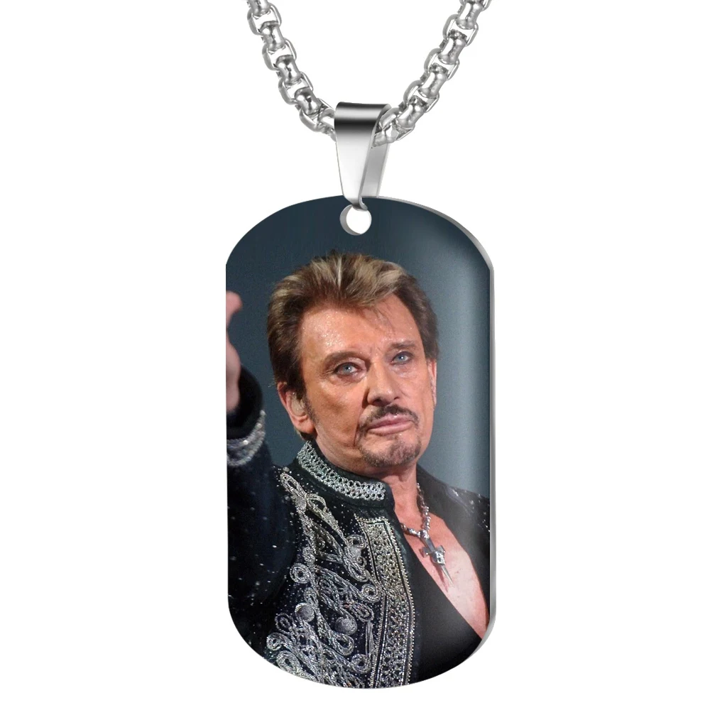 H Ожерелье с подвеской от Jonny Hallyday, персонализированное цветное фото ожерелье s для женщин и мужчин, ювелирные изделия из нержавеющей стали - Окраска металла: H