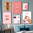 Женская Картина на холсте, скандинавские постеры и принты