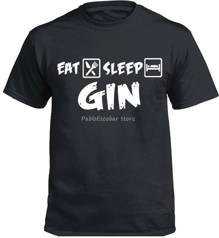 

Футболка мужская с круглым вырезом, забавный подарок, ешь сон, Джин, летний брендовый Топ