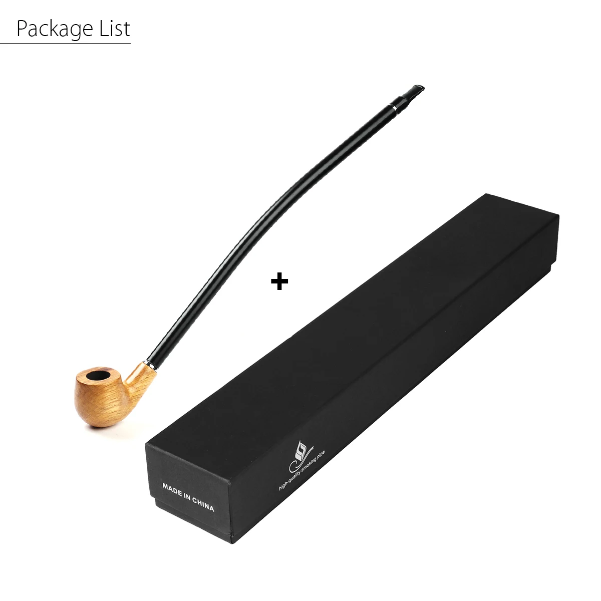 

Wooden Pipe Solid Long-handle Smoking Pipe Wooden Tobacco Smoking Pipe with Beautiful Gift Box Cigarette Accessories