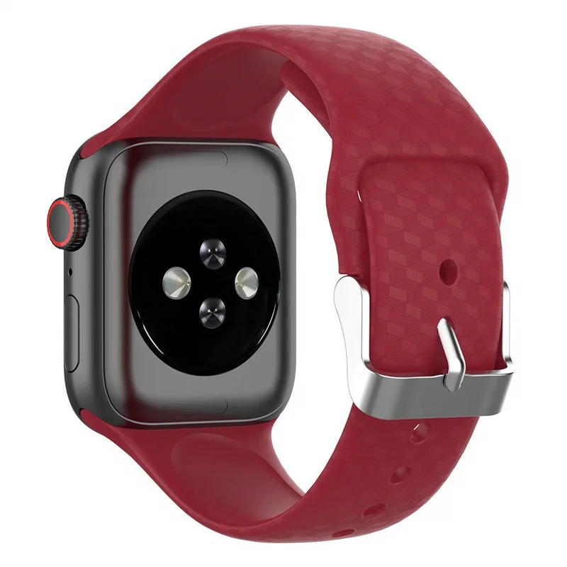 3D текстурный ремешок для Apple watch 5 ремешок 44 мм 40 мм iwatch 38 мм 42 мм спортивный силиконовый ремешок для часов Браслет Apple watch 4 3 2 1 44