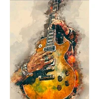 playing the guitar 40x50cm diy frame oil painting by numbers hanging wall canvas art picture home decoration gift