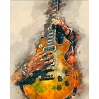 Игра на гитаре 40x50 см Diy Фото Рамки картина маслом по номерам подвесная настенная Картина на холсте, украшение для дома, подарок
