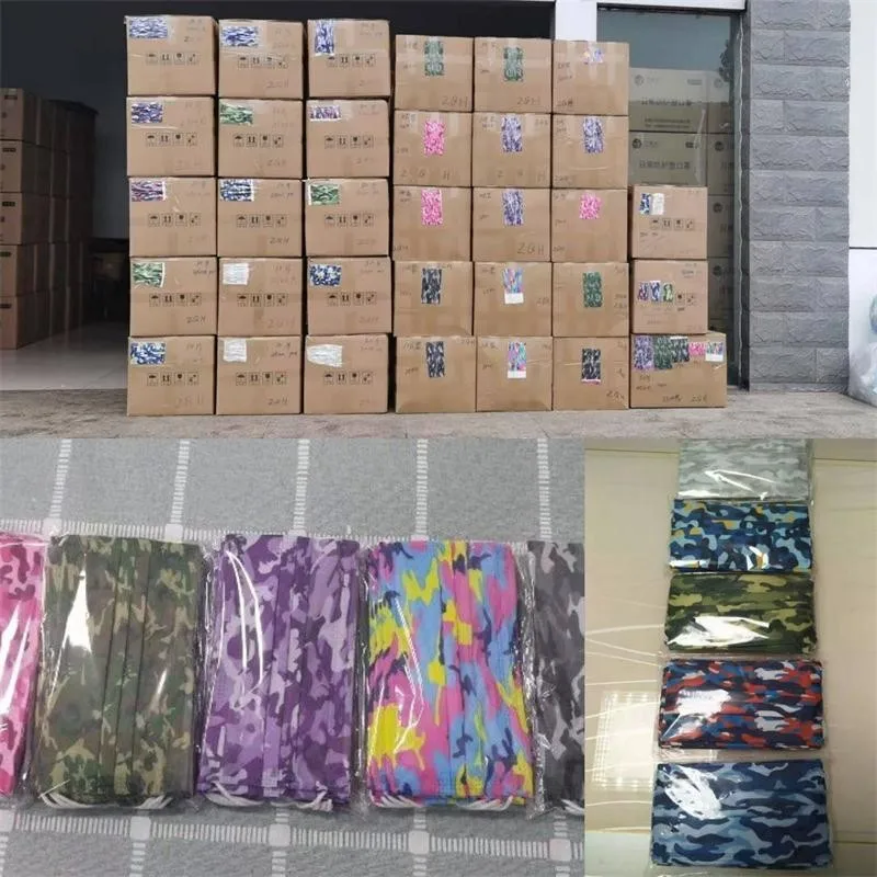 10/50 дeтскoe нижнee бeльё маска 10 Цвета с камуфляжным принтом одноразовая для лица