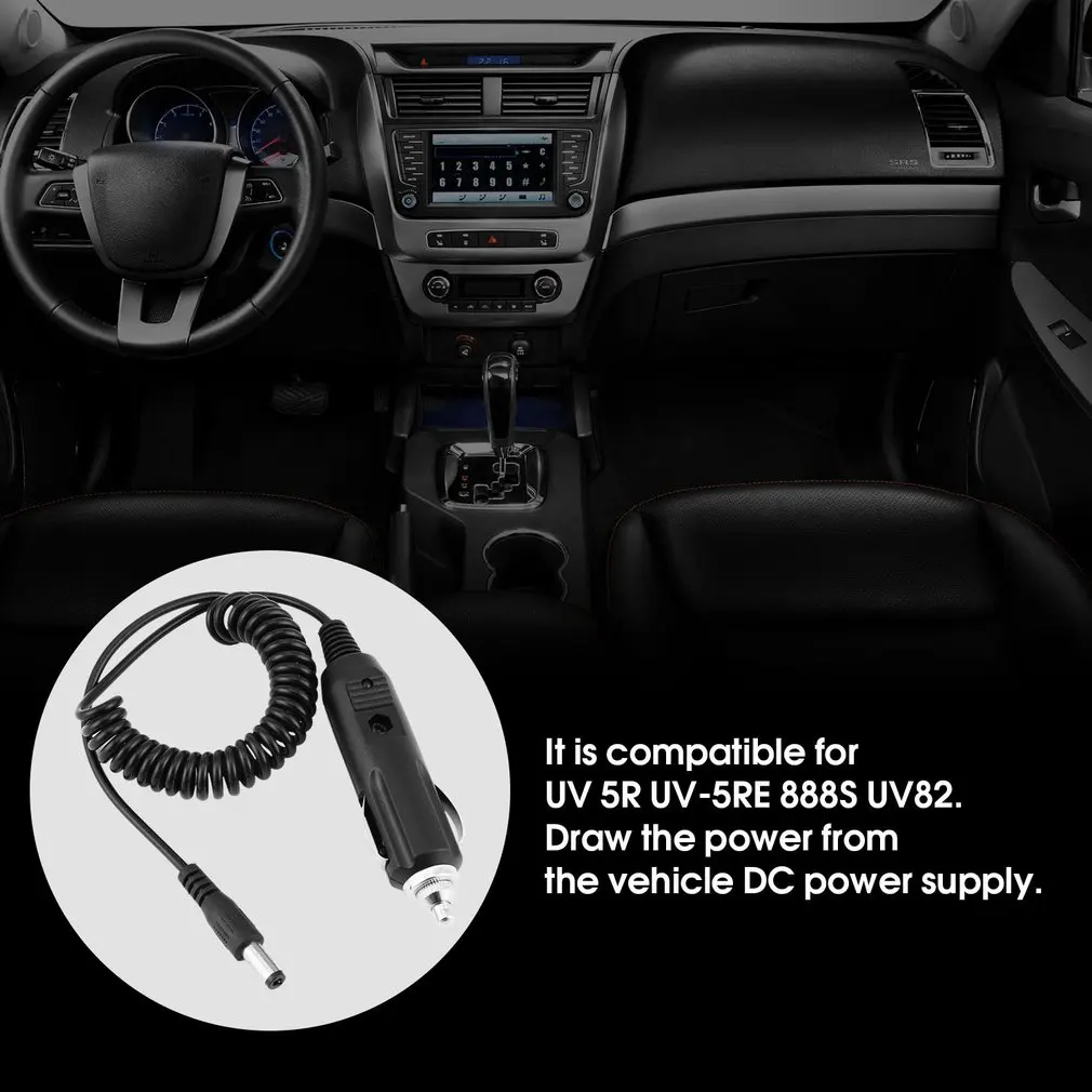 

Portable Car Charger Cable Spring Cord Line For Baofeng walkie talkie for UV 5R UV-5RE 888S UV82 Portable Radio Accessories