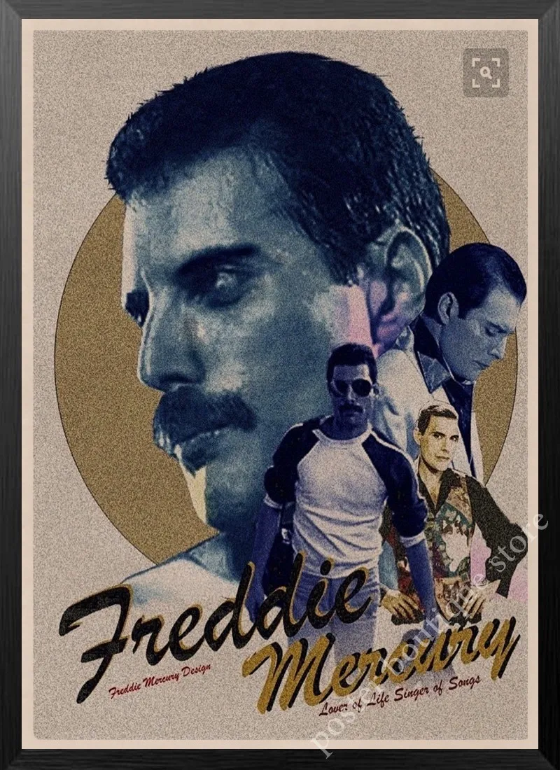 

Queen Band Music Kraft Paper Poster Freddie Mercury,Brian May Vintage High Quality Drawing core Decorative Painting Wall Sticker