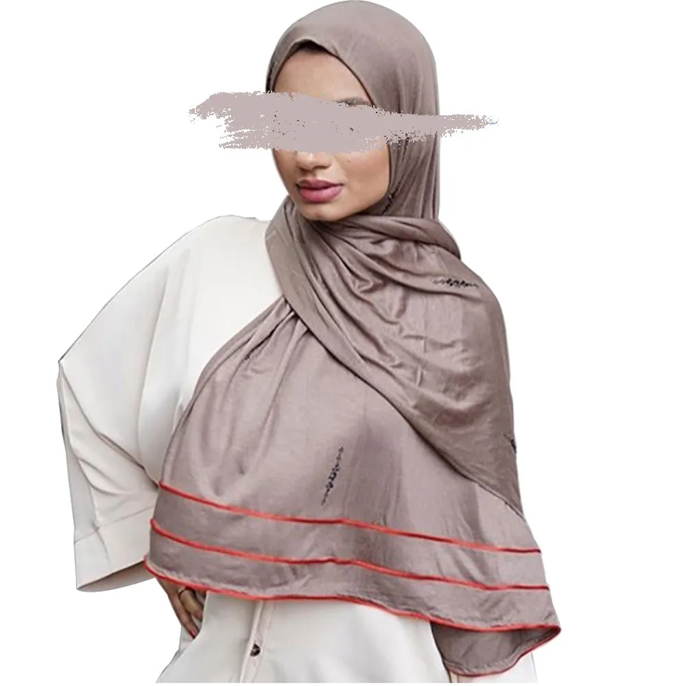 Новинка D17 2020 яркие хиджабы для мусульманских женщин однотонные дышащие