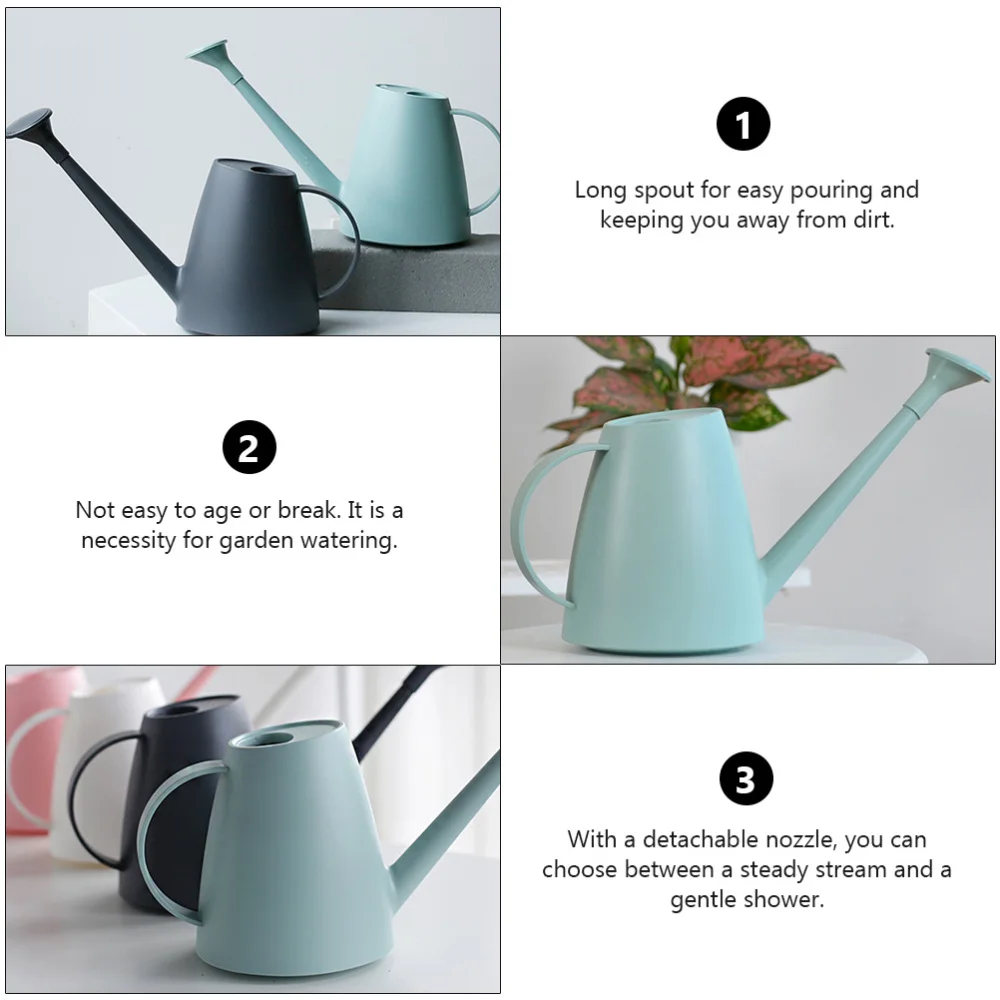 

2pcs Watering Can Long Spout Kettle Indoor Outdoor Water Can (Light Green)