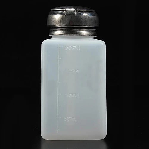 

200ml Liquid Alcohol Press Nail Polish Remover Dispenser Cleaner Pumping Bottle Refillable Bottles Plastic Stainless Steel
