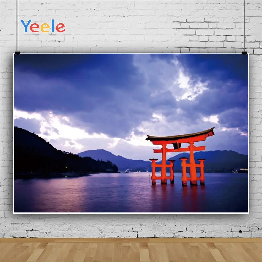 Yeele Landscape Portrait Night Red Torii River Ins Photography Backdrops Personalized Photographic Backgrounds For Photo Studio |