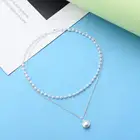 Корейское модное ожерелье, 2020 Новое темпераментное ожерелье, дикое простое Двойное Жемчужное ожерелье, Женское Ожерелье
