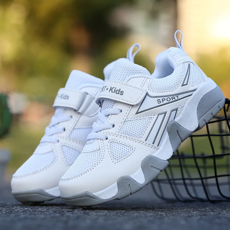 Детская спортивная обувь для мальчиков дышащие кроссовки бега детская кожаная