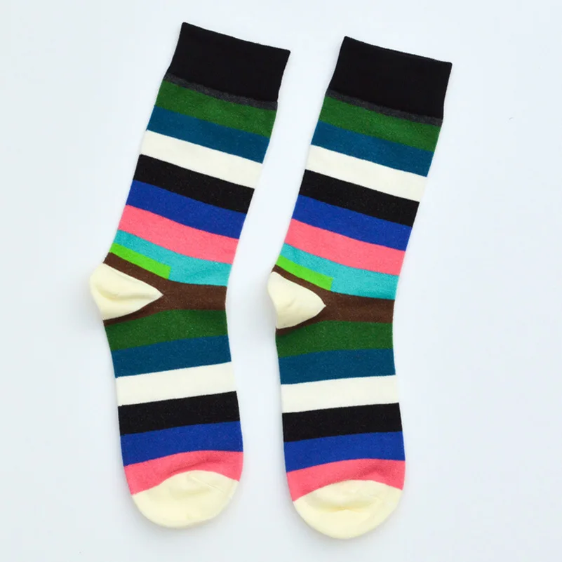 LKWDer 6 пар мужские забавные носки Calcetines Happy носки для мужчин Chaussette Homme красочные полосатые Meias удобные теплые носки