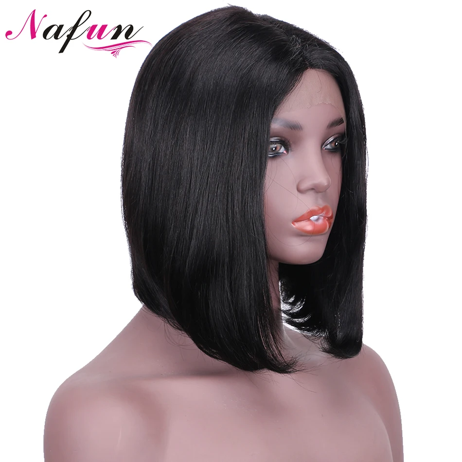 Перуанские короткие парики боб прямые на сетке T-Part из человеческих волос Remy для