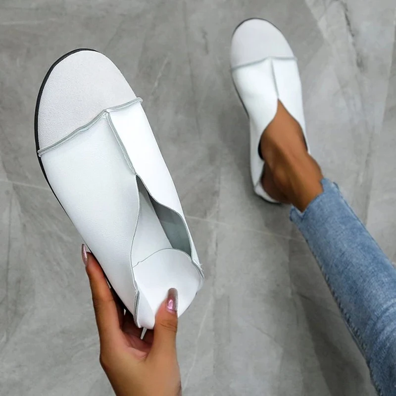 Women2021 Leather Shoes Moccasins Mother Loafers Soft Flats Casual Female Driving Ballet Footwear Comfortable Grandma Shoes