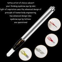 microblading tattoo pen with light manual tattoo needles blades holder microblading handle pen permanent makeup tattoo supplies
