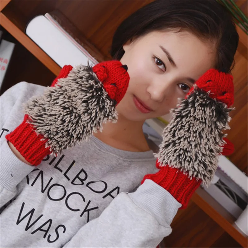 Женские зимние разноцветные митенки без пальцев белые перчатки | Аксессуары для