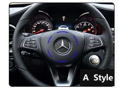 Steering Wheel A49mm Для Mercedes Benz GLA CLA A GL класс GLA200 250 260X156 передний логотип наклейка титановые задние наклейки на руль Стайлинг доступ - Цвет: Steering Wheel A49mm