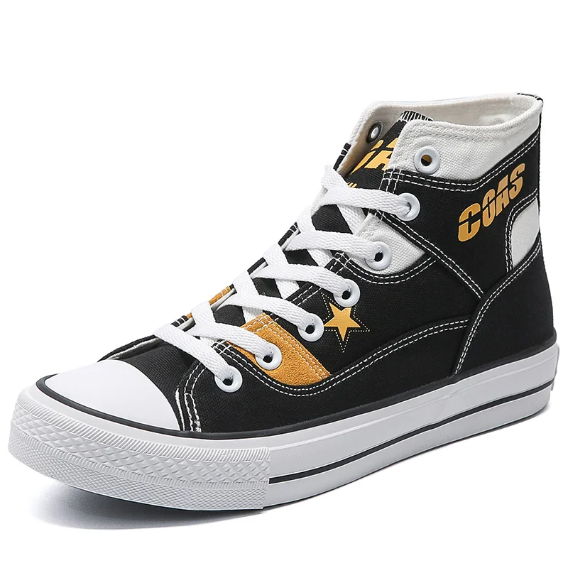 

High Top Skateboarding Shoes Trend Men Canvas Shoes Wild Flat Lace-up Men Casual Shoes Comfortable Breathable Vulcanized Shoes