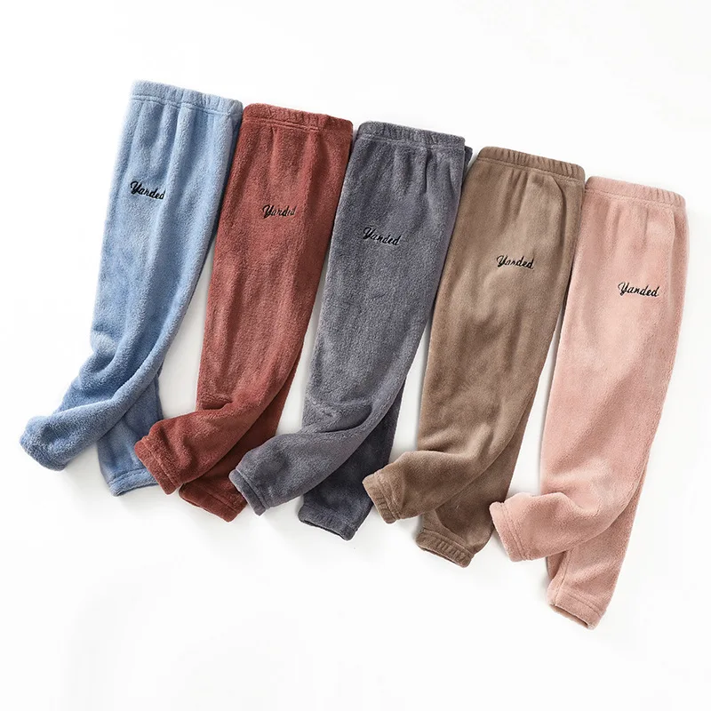 

90-170cm Children Winter Trousers 2021 Baby Fleece Pants Kids Boys Girl Trousers Casual Warm Mother And Child Pants Outfit 8year