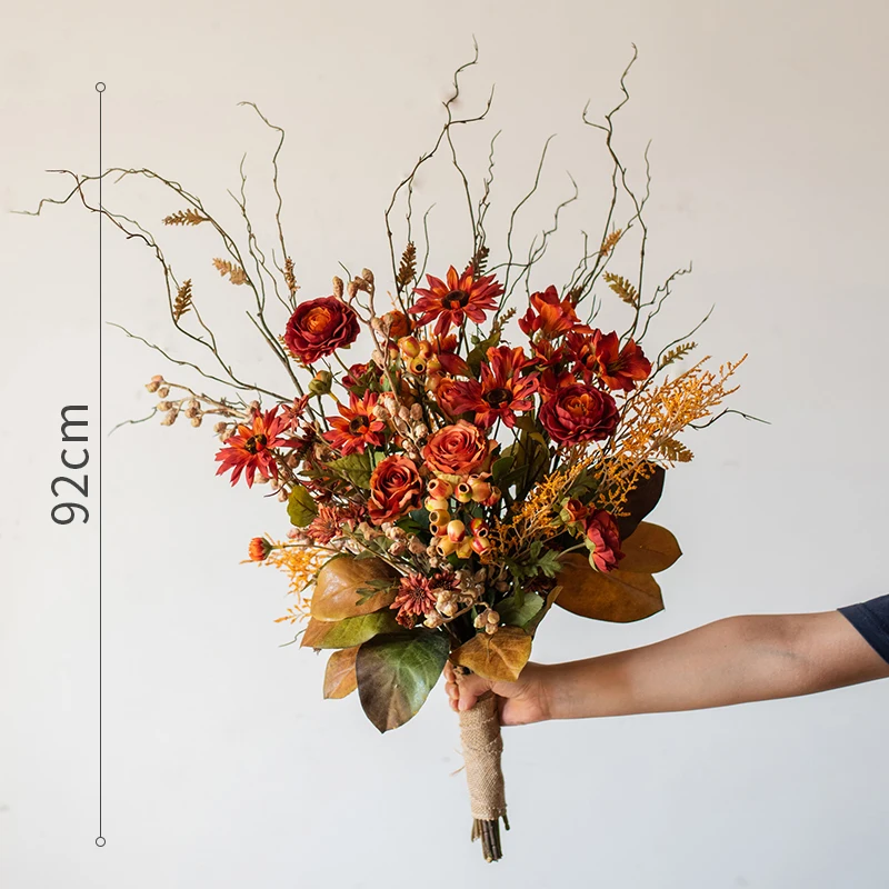 

Photography Artificial Flower Bouquet Non Woven Fabrics Flower Art Wall Hanging Flores Artificiales Artificial Decoration EF50SF