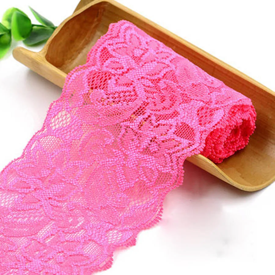 African Lace Fabric Trims 2meter 8cm Width Elastic Embroidery DIY Craft Sewing Decorative Ribbon for Garment Wedding | Дом и сад