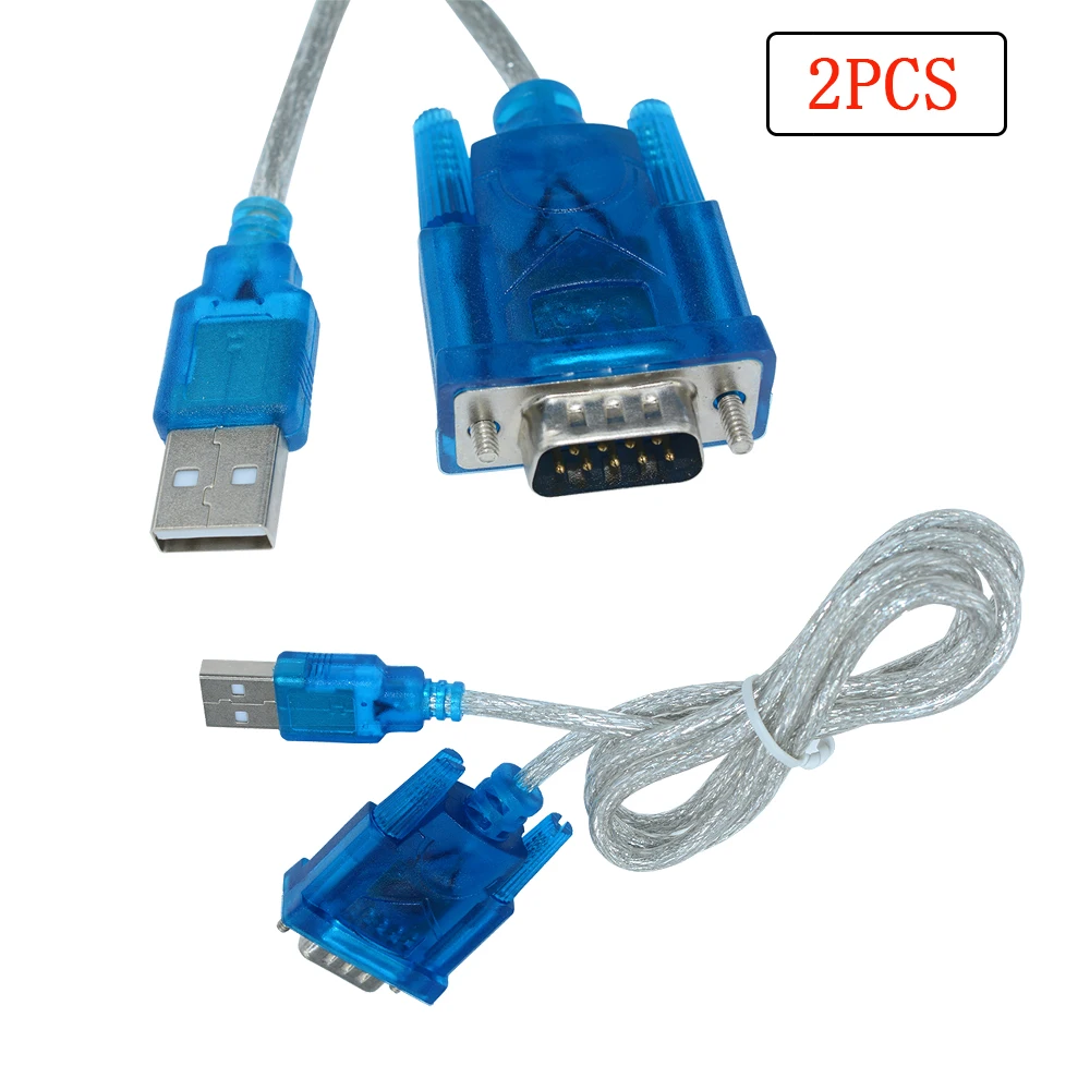 Последовательный кабель-преобразователь DB9 COM, 2 шт., с USB на RS232, 9-контактный штекер для Windows 10, 8, 7, XP, ПК, ноутбуков