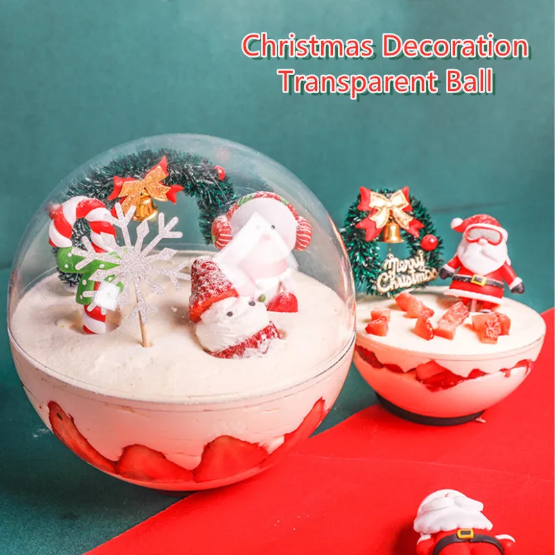 10 шт. большая рождественская елка открытые пластиковые прозрачные украшения шар