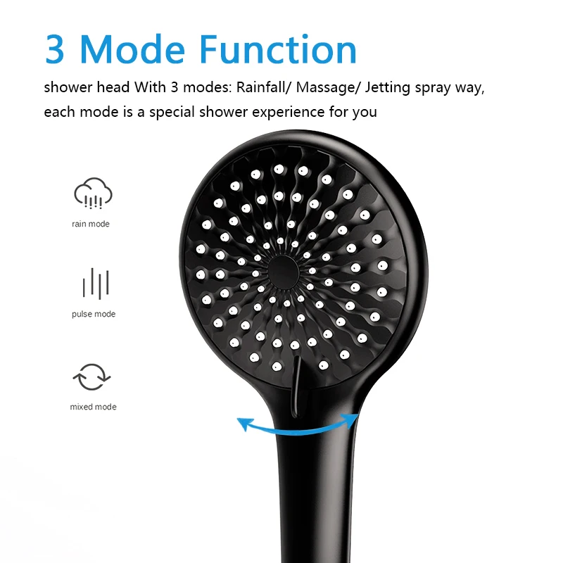 JOURIS Dush Shower Head Set Black Holder for Bathroom Rain Douche Manguera Stainless Steel Rainfall Filter Pommeau Pomeau De |