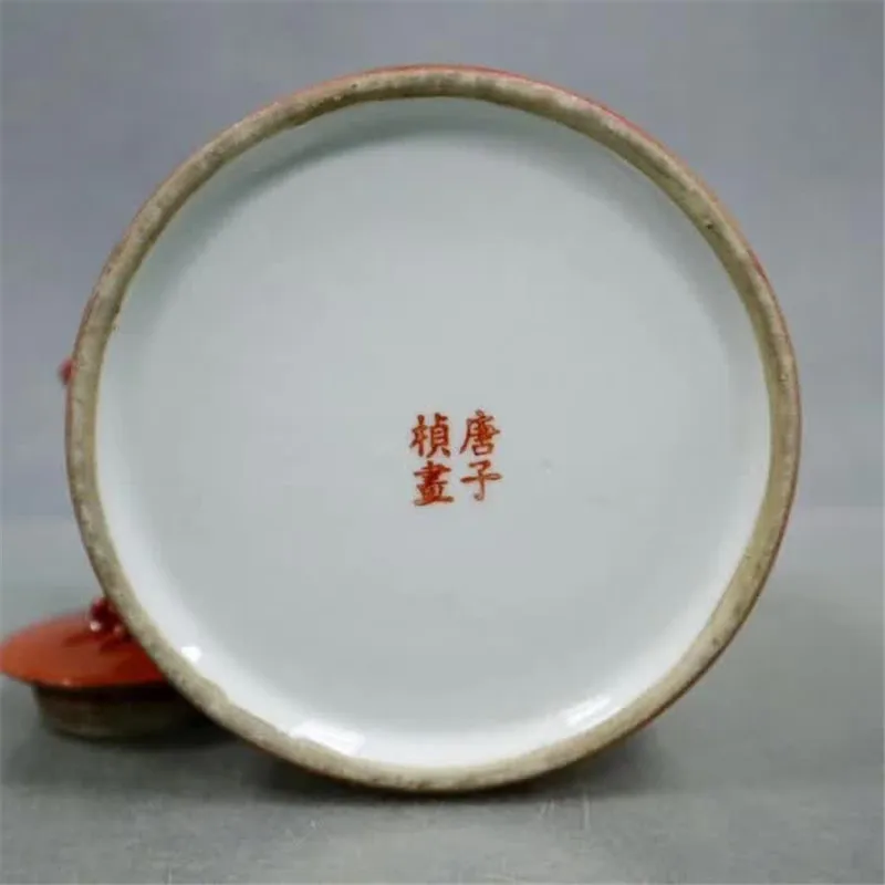 

Collection China Jingdezhen Porcelain Red Glaze Gold Light Crimson Color Background Maiden Pattern Teapot Home Decoration Gift