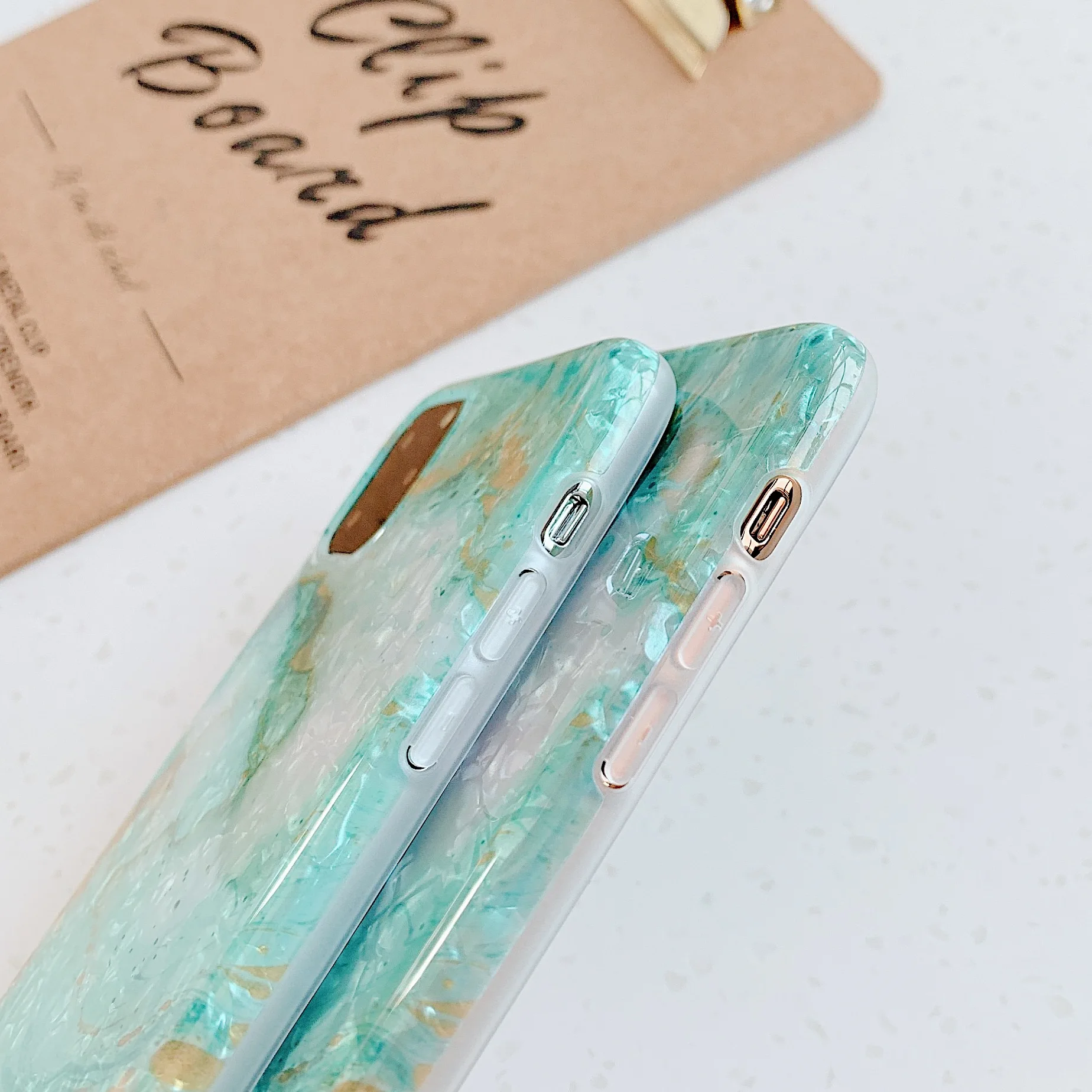 Глянцевый чехол для iPhone 11 Pro зеленого цвета 5 8 6 1 дюйма Роскошный милый мраморный