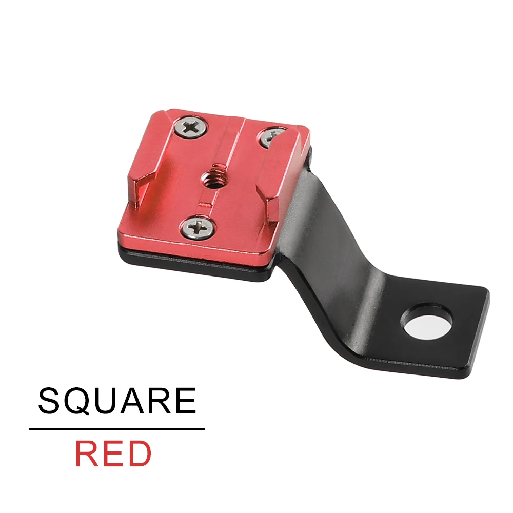 Square Red Алюминиевый кронштейн держатель мотоцикла зеркало заднего вида сплав стент фиксированный для Go pro Hero 7 6 5 4 3 для Xiaomi Yi 4K Экшн-камера - Цвет: Square Red